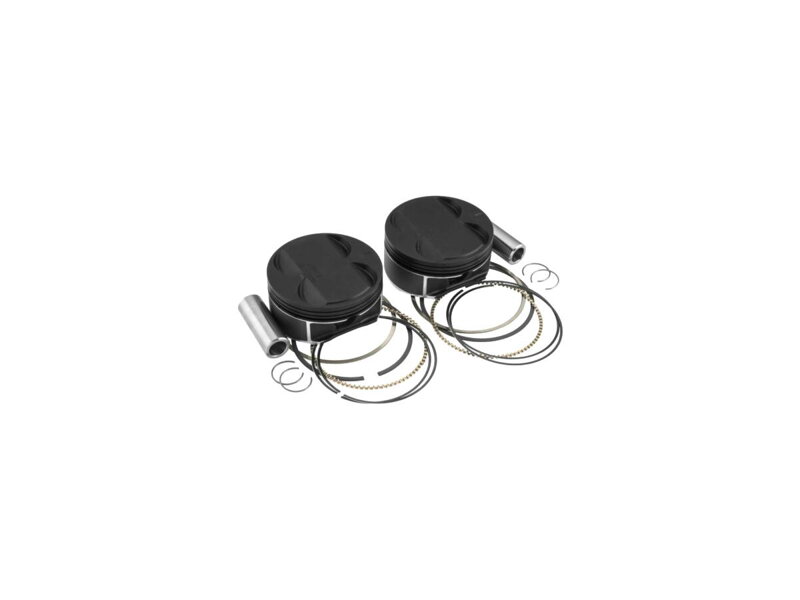 Black Edition Piston Kit for Twin Cam Stroke 4,375" Bore 3,937" (99,9998 mm), Flat Top -2,5cc 10:1 Std.