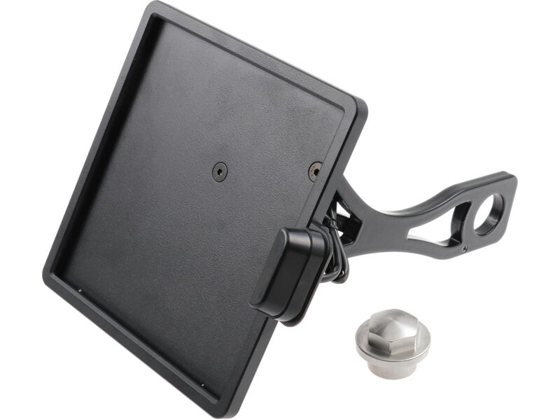Slide-In Frame Side Mount License Plate Bracket Austria 210 x 170 mm Black Powder Coated