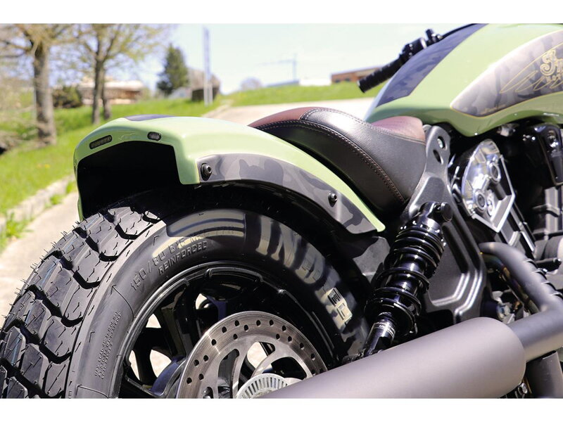 Bobber Rear Fender with Taillight Black Ready To Paint
