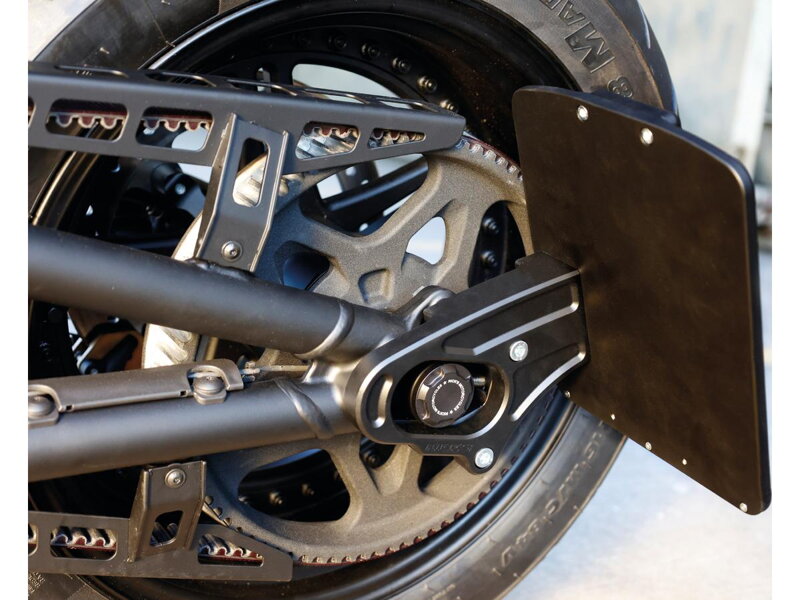Premium Rear Axle Cover with Ricks Logo Black Powder Coated Satin