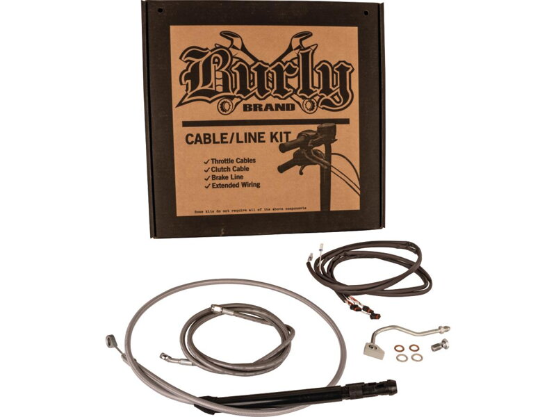 13" Bagger Bar Cable Kit Stainless Steel Clear Coated ABS