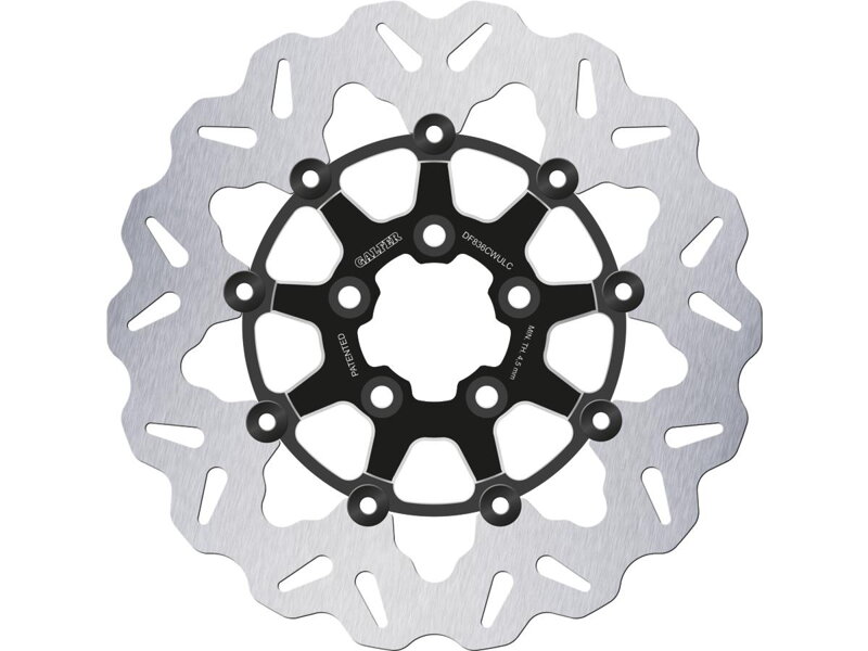 Colored Disc Wave DF FLW Floating Brake Disc Anodized Inner Aluminium Carrier Black Cut 11,5" Rear