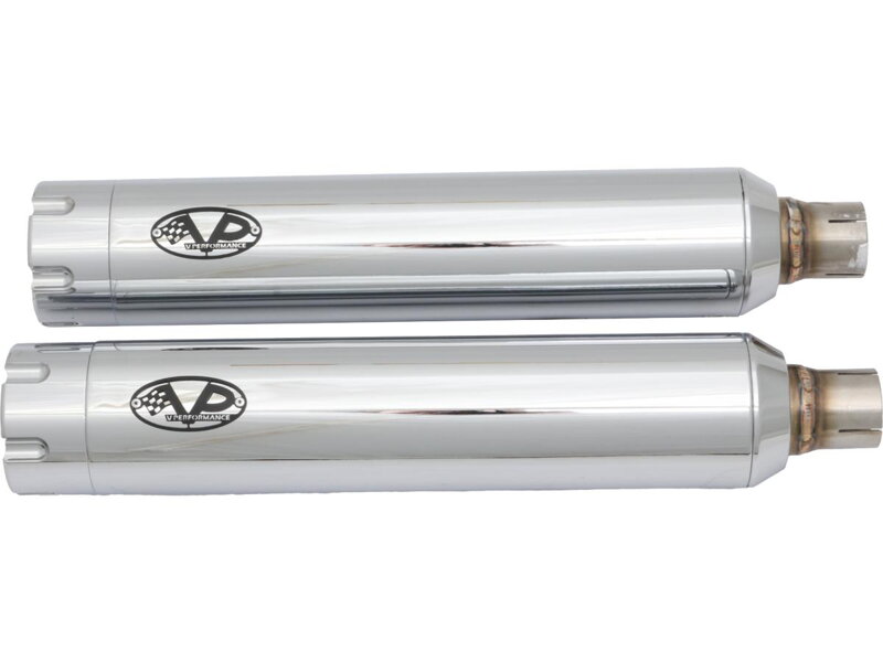 Double Slip-On Muffler Set Endcap Revolver Chrome