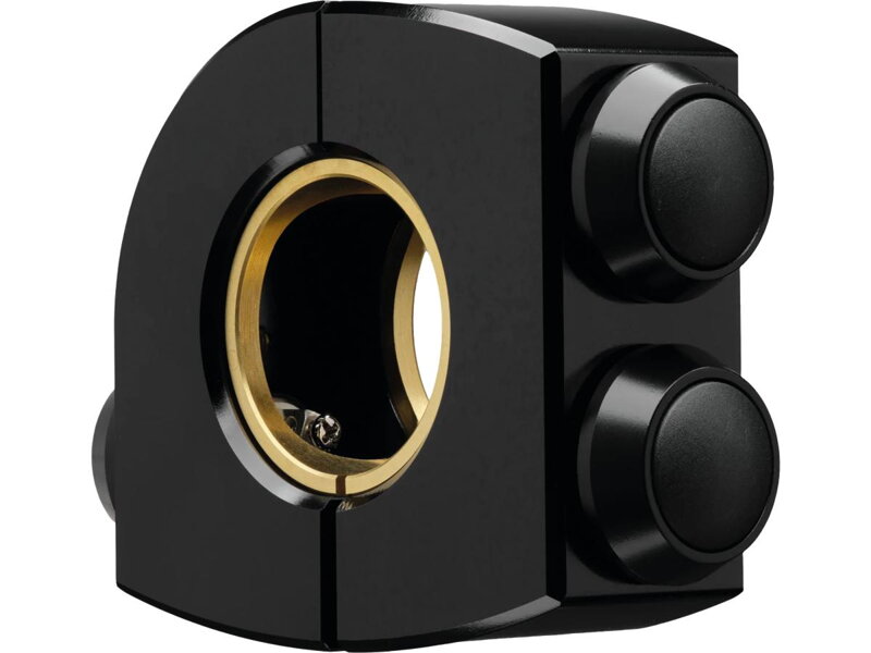 mo.switch Push-Button Clamp for 1" or 7/8" Handlebars 3 Black Button Gloss Black Anodized