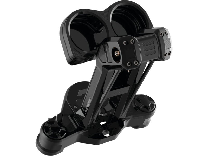 Club Style Pullback Riser and Performance 3 Triple Tree Kit, Double OE Instruments 8,5" Height, 1 1/4" Clamp Diameter Black Anodized