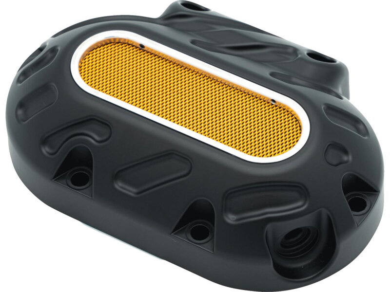 Mesh Transmission Side Cover RWT Power Transmission Side Cover, frame raw, mesh orange Matte Black Powder Coated