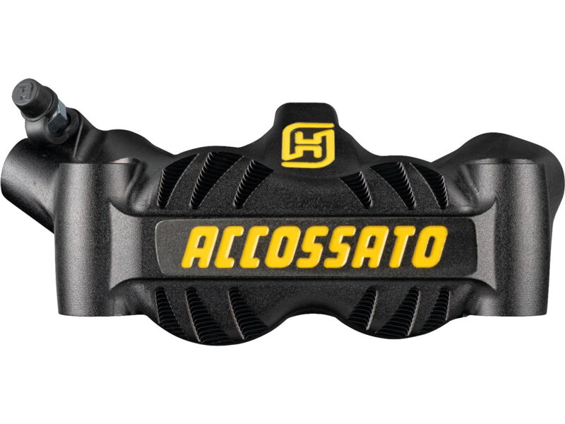 Radial Monobloc Brake Calipers Carbon Ceramic Pads Anodized Black Yellow Forged Aluminium Front Left