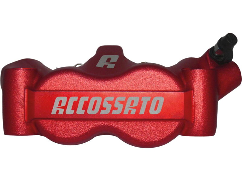 Radial Monobloc Brake Calipers Carbon Ceramic Pads Red Anodized Forged Aluminium Front Right