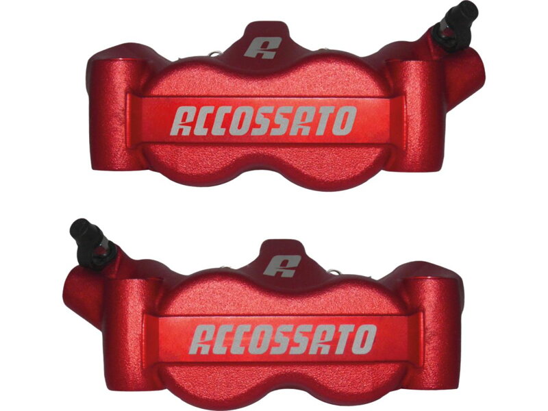 Radial Monobloc Brake Calipers Carbon Ceramic Pads Red Anodized Forged Aluminium Front Left Right
