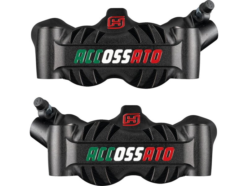 Tri-Color-Logo Radial Monobloc Brake Calipers Carbon Ceramic Pads Anodized Tricolor-Writing Forged Aluminium Front Left Right