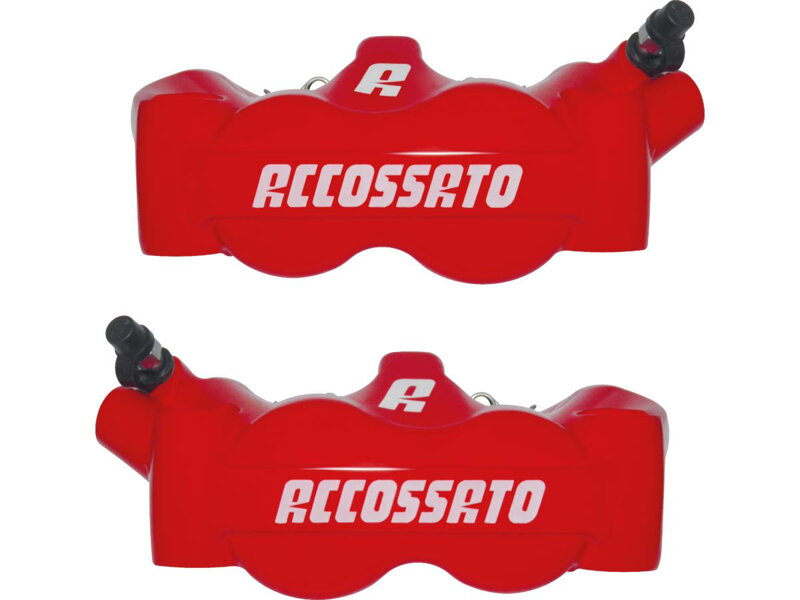 Radial Monobloc Brake Calipers Carbon Ceramic Pads Powdwer Coated Red Forged Aluminium Front Left Right