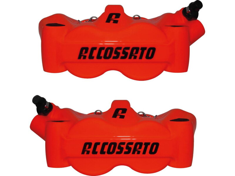 Radial Monobloc Brake Calipers Sintered Pads Neon Red Forged Aluminium Front Left Right