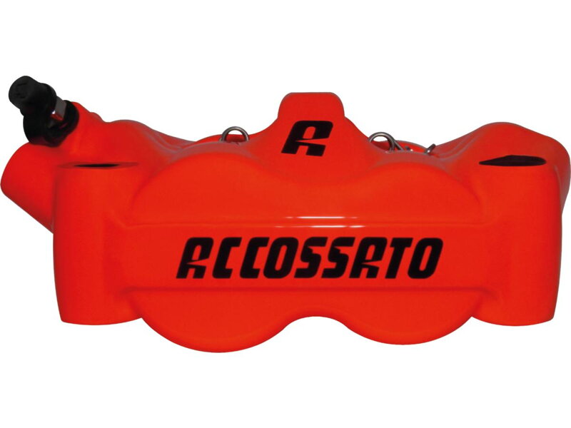 Radial Monobloc Brake Calipers Carbon Ceramic Pads Neon Red Forged Aluminium Front Left