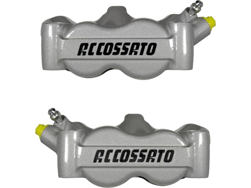 Radial Monobloc Brake Calipers Sintered Pads Silver Forged Aluminium Front Left Right