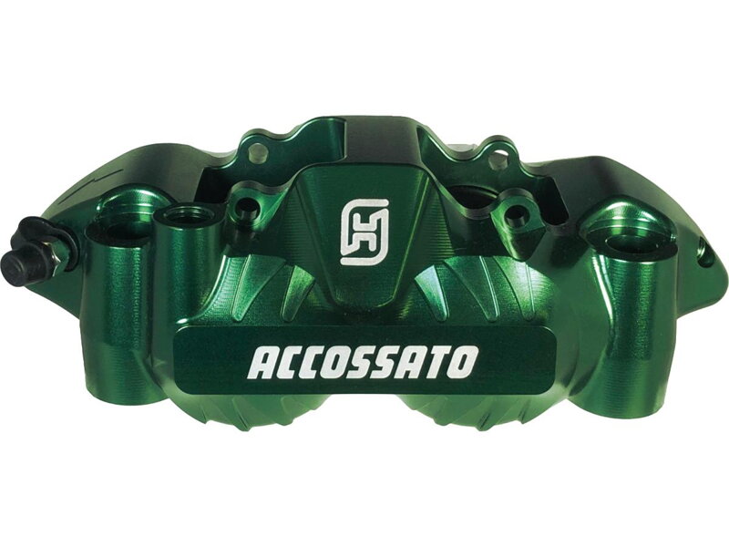 Organic Pads Green Anodized Forged Aluminium Front Left