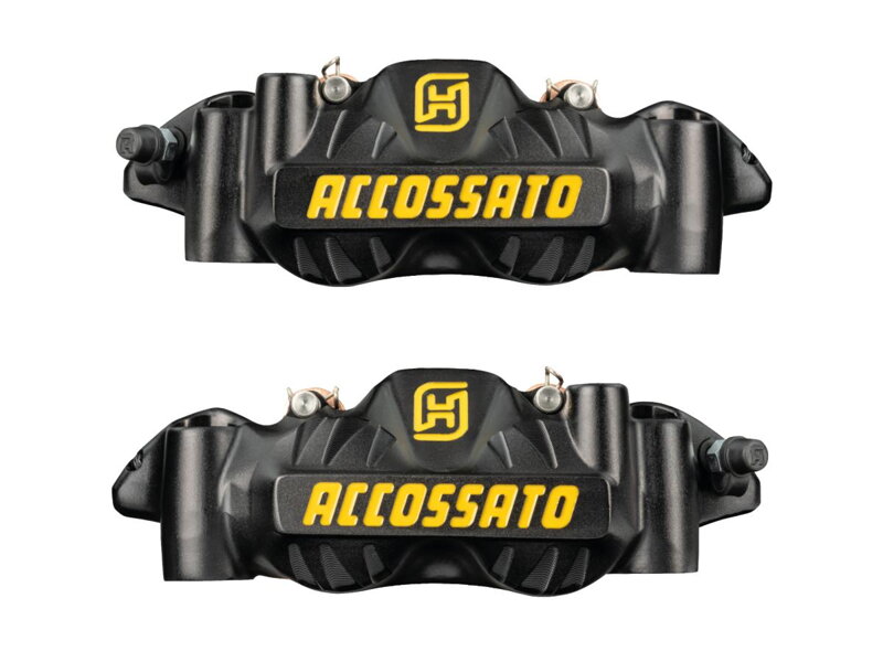 Organic Pads Black Yellow Anodized Forged Aluminium Front Left Right