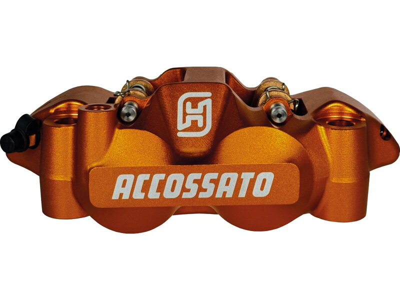 Carbon Ceramic Pads Orange Anodized Forged Aluminium Front Left