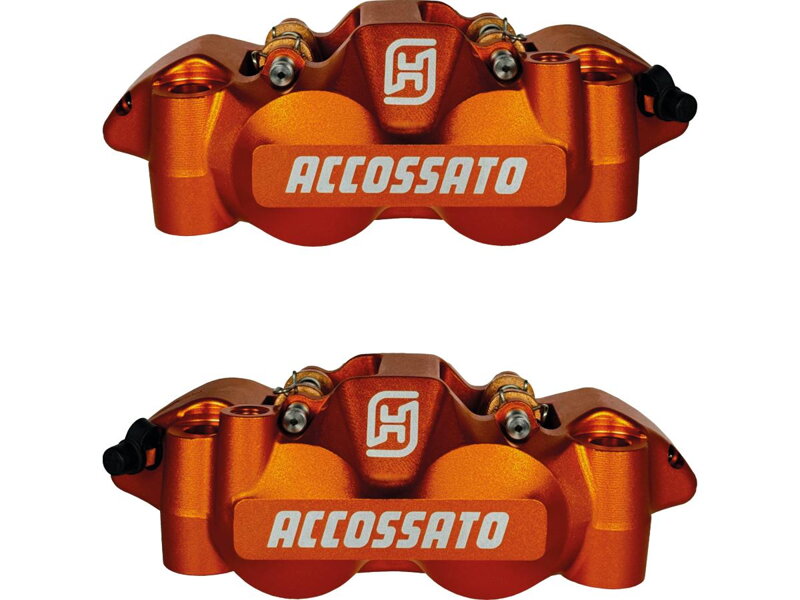 Carbon Ceramic Pads Orange Anodized Forged Aluminium Front Left Right
