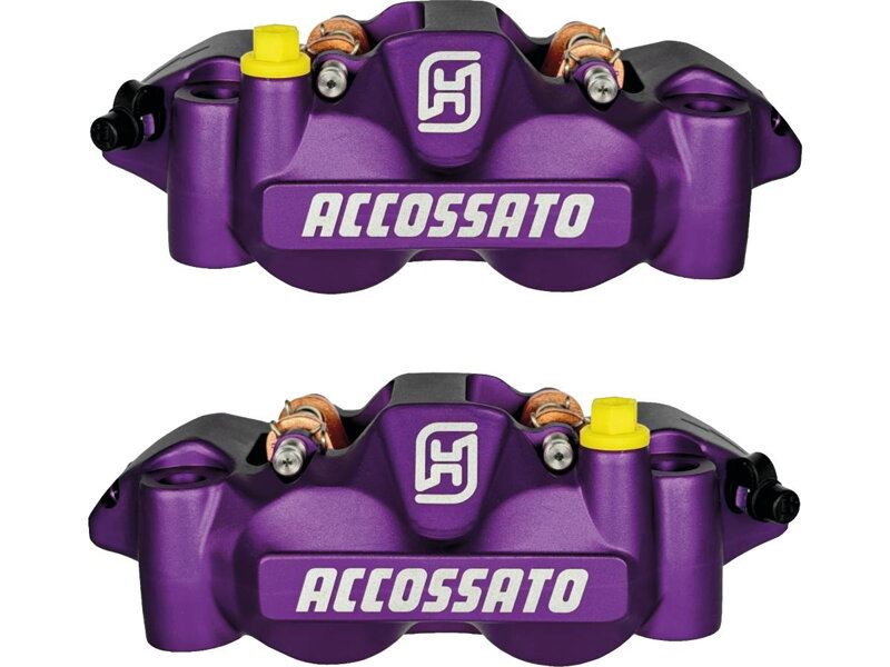 Sintered Pads Purple Anodized Forged Aluminium Front Left Right