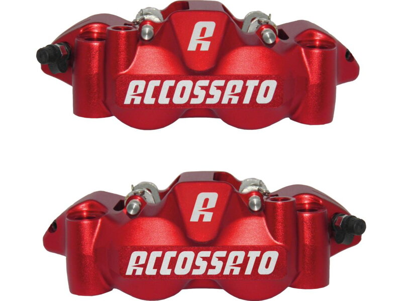 Sintered Pads Red Anodized Forged Aluminium Front Left Right