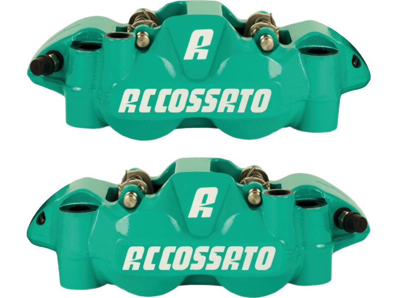 Sintered Pads Aqua Green Forged Aluminium Front Left Right