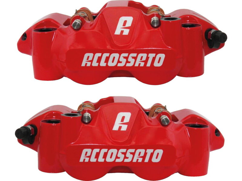 Organic Pads Powdwer Coated Red Forged Aluminium Front Left Right