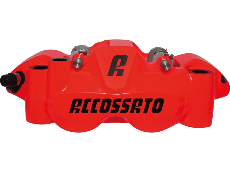 Sintered Pads Neon Red Forged Aluminium Front Left