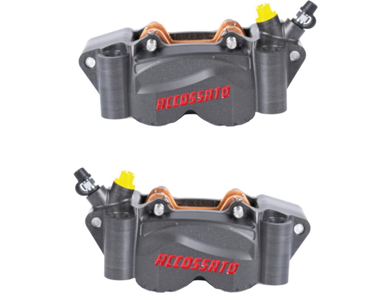 Radial Billet 2-Piece Calipers Sintered Pads Gray Anodized Billet Aluminium Front Left Right
