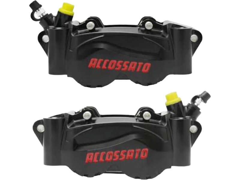 Radial Billet 2-Piece Calipers Carbon Ceramic Pads Black Anodized Billet Aluminium Front Left Right