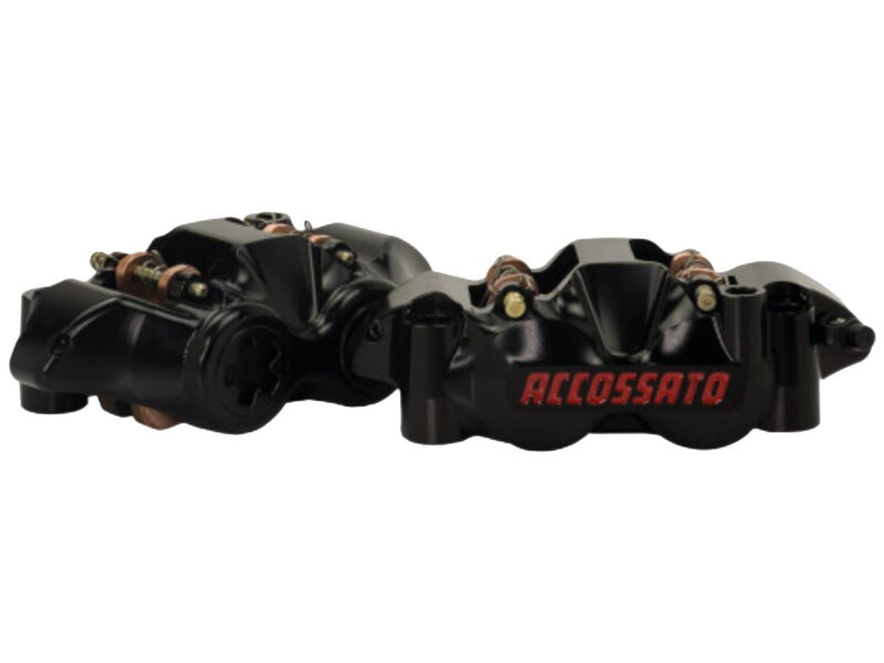 Radial Monobloc Brake CNC Calipers with 108 mm Distance Black Anodized Alloy Aluminium Front Left Right
