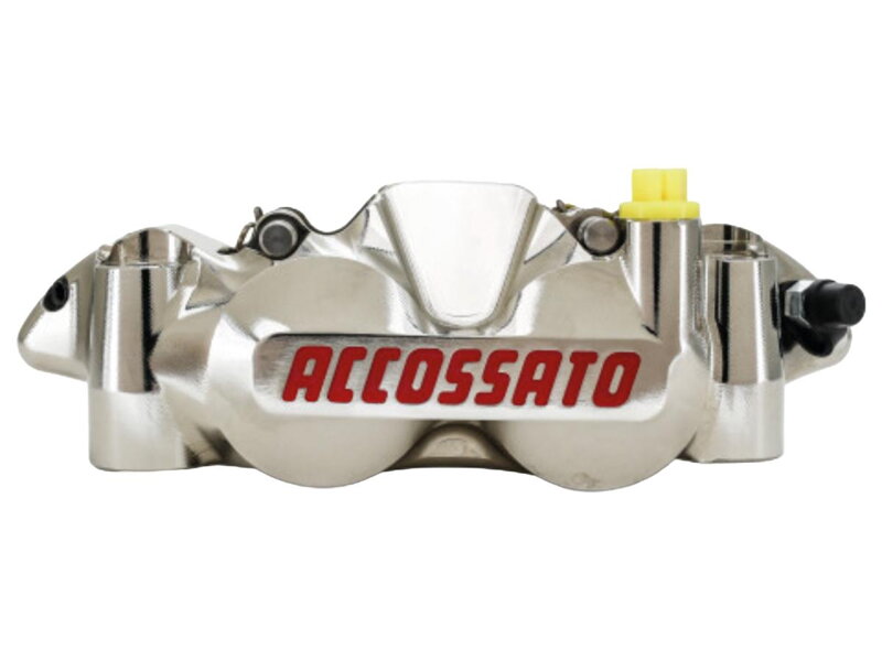 Radial Monobloc Brake CNC Calipers with 108 mm Distance Nickel Plated Alloy Aluminium Front Right