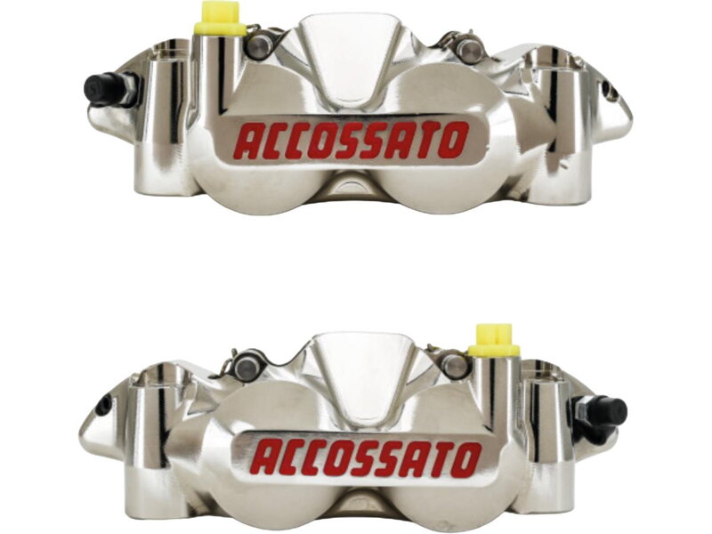 Radial Monobloc Brake CNC Calipers with 108 mm Distance Nickel Plated Alloy Aluminium Front Left Right