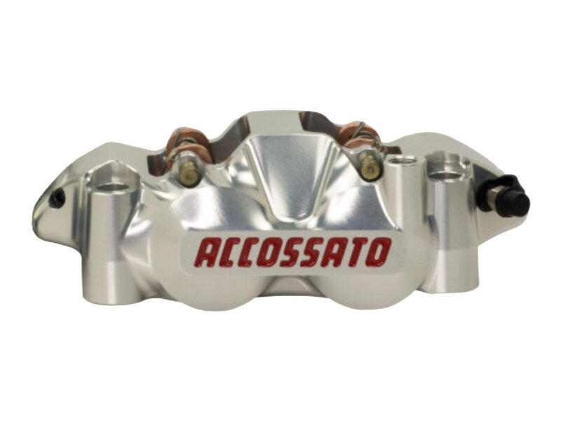 Radial Monobloc Brake CNC Calipers with 108 mm Distance Silver Anodized Alloy Aluminium Front Right