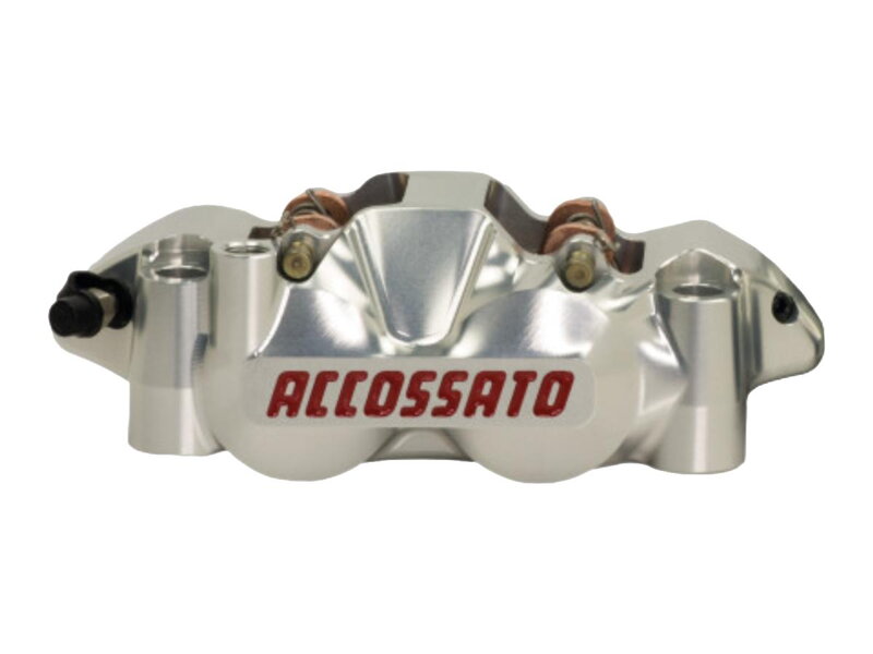 Radial Monobloc Brake CNC Calipers with 108 mm Distance Silver Anodized Alloy Aluminium Front Left