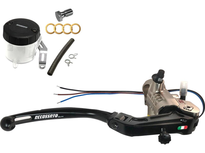 Brake Master Cylinder with foladable Lever and Oil Reservoir With folding black RST lever, long