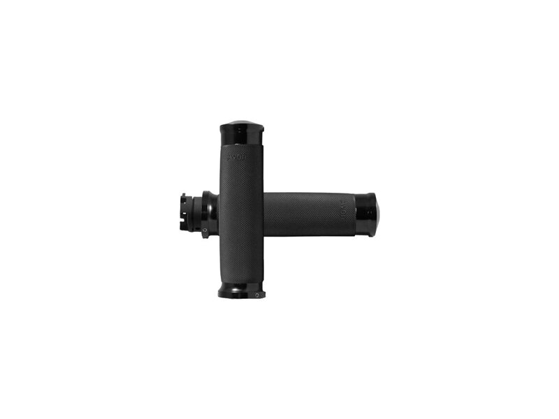 Custom Contour Grips Black Rubber Black 7/8" Anodized Throttle By Wire